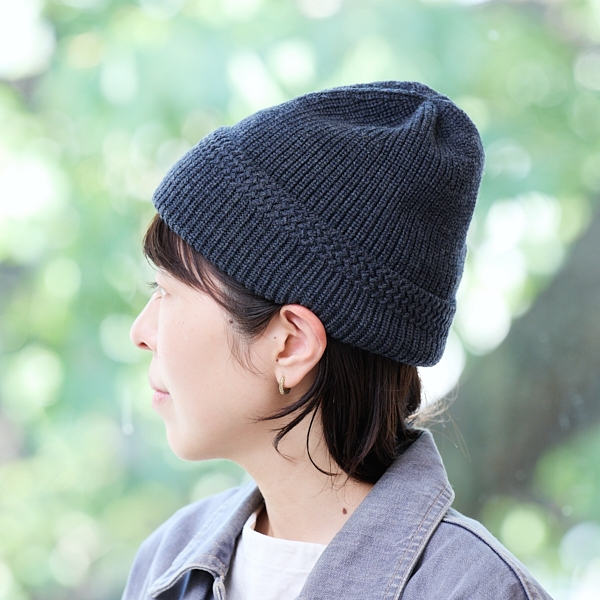 AKOMEYA TOKYO/ 洗える柔らかニット帽 チャコールグレー