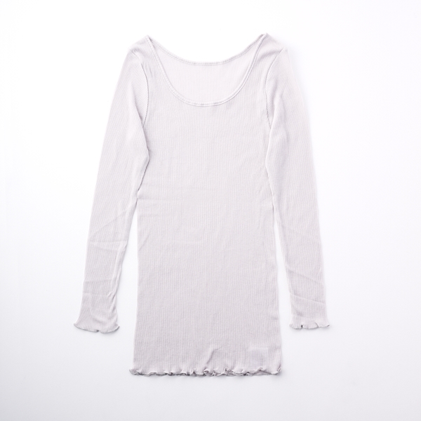 AKOMEYA TOKYO/ on肌 リブ8分袖トップス グレー