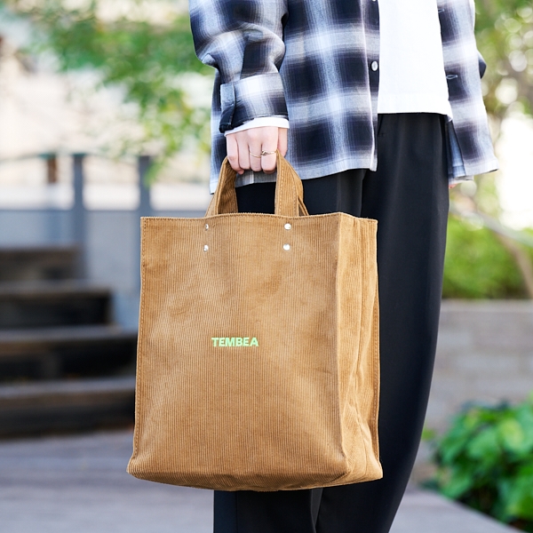 TEMBEA/ PAPERTOTE M コーデュロイ ベージュ