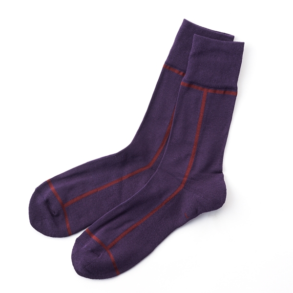 CHICSTOCKS LINE ダークパープル×ボルドー L