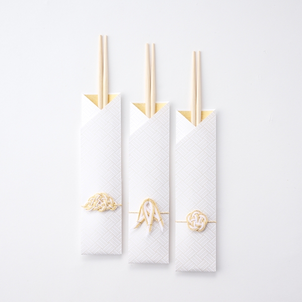 AKOMEYA TOKYO/ 松竹梅 水引祝箸 3膳入 金白