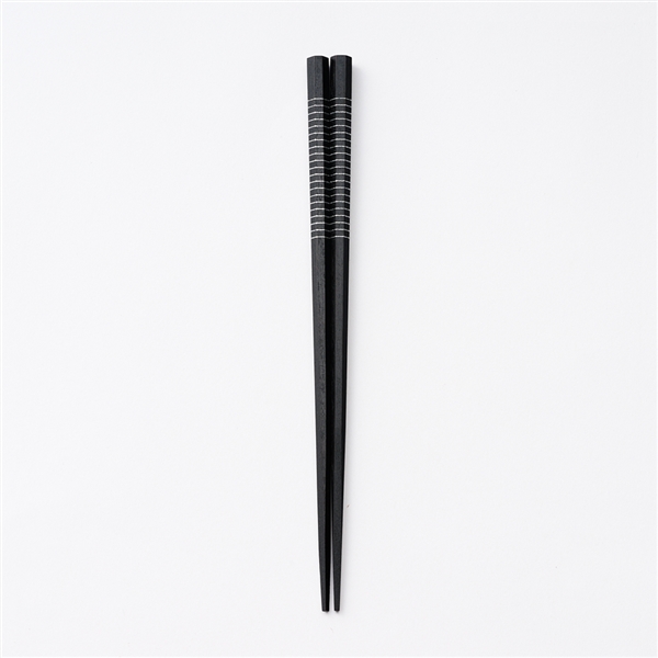 AKOMEYA TOKYO/ 滑りにくい八角糸巻箸　江戸唐木箸 黒 23.5cm