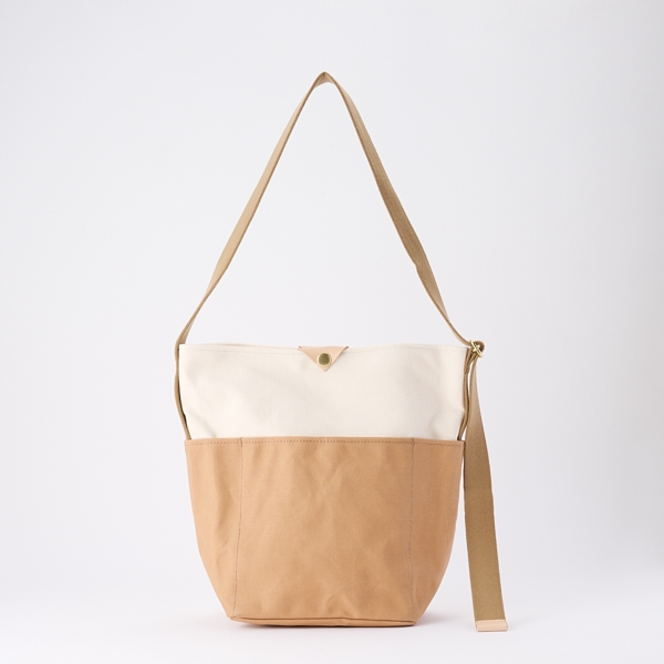 NIZYU KANO/ TWO-TONE ワンショルダーS キャメル×生成