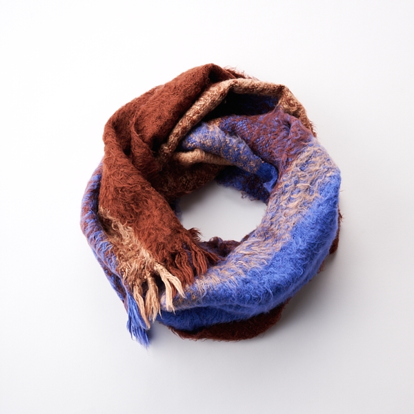 工房織座/ BRUSHED COTTON SNOOD ブルー