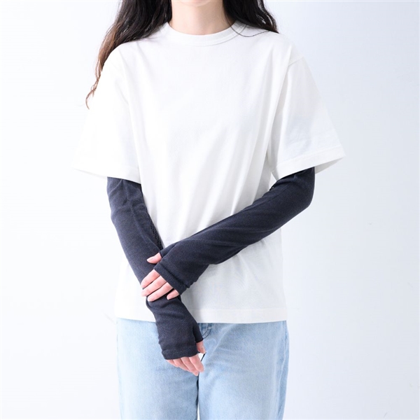 AKOMEYA TOKYO/ さらり風とおすアームカバー ひんやりフィット チャコールグレー