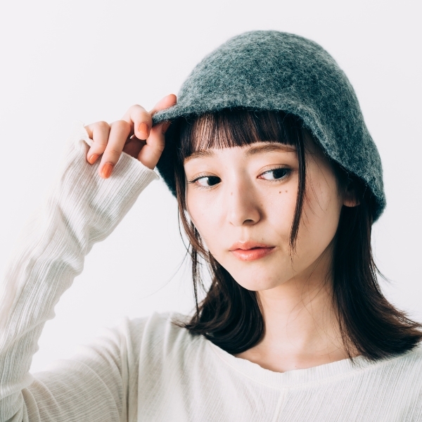AKOMEYA TOKYO/p cnq riz knit hat グレー(グレー): ファッション