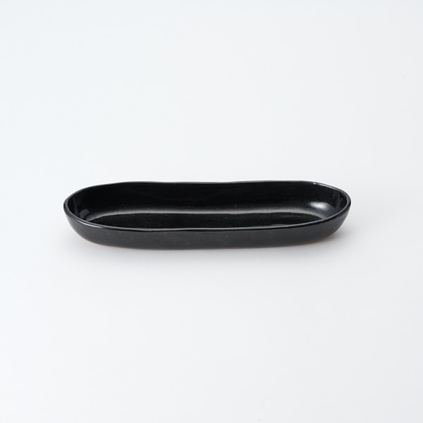 美濃焼陶器市 土物トレーオーバル 漆黒