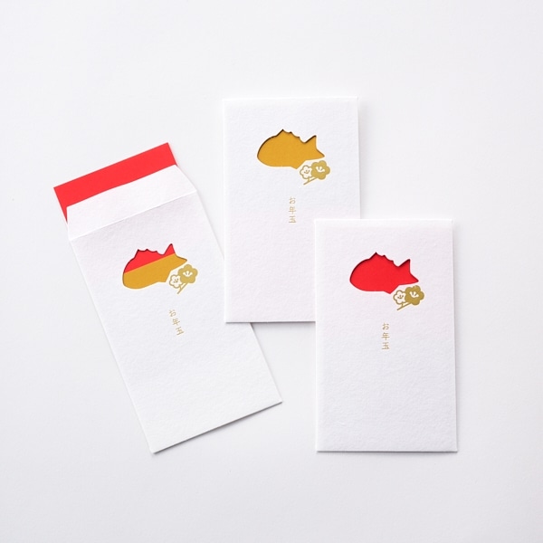 窓ぽち袋　お年玉　鯛　3枚入