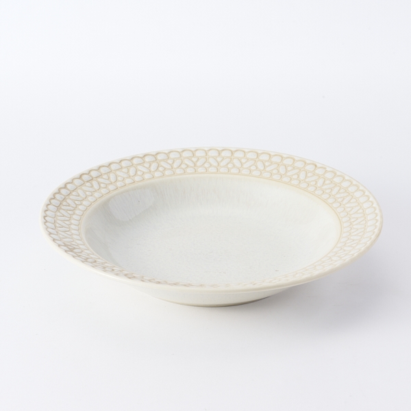 【専用です】新品　オートクチュールの仕立て屋　中皿(鎬)24cm②　陶器 カレー皿 23cm 楕円 粉引 皿 食器 陶器 美濃焼 日本製 同色5枚