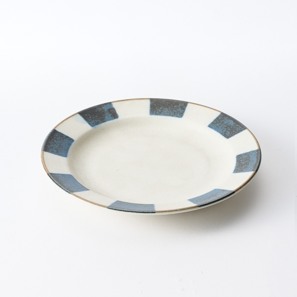 美濃焼陶器市 ラウト(ネイビー)リム型5.0皿