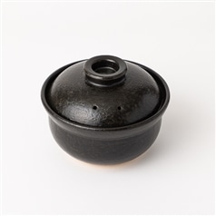 AKOMEYA TOKYO/有田焼 黒釉 ごはん土鍋 3合 新内蓋仕様