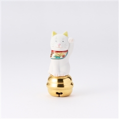 二寸ちょうえもん招猫　鈴乗り　果物　左手