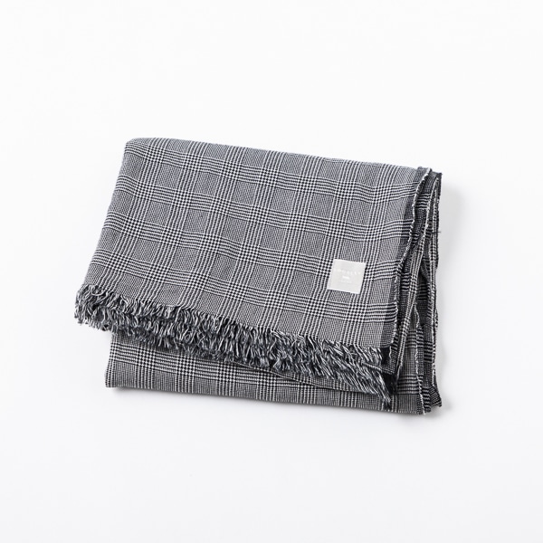LOCALLY　cotton／silk　stole　glencheck　black