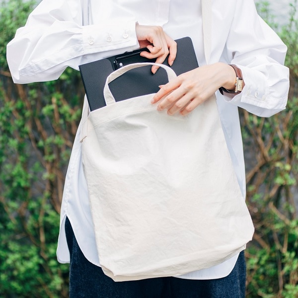 AKOMEYA TOKYO/ コットン2wayバッグ　L　ホワイト