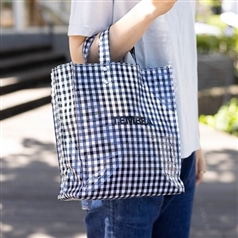 TEMBEA/PAPER TOTE SMALL GINGHAM BLACK