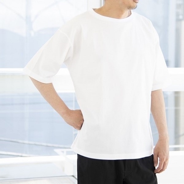 AKOMEYA TOKYO/ steteco　DRYストレッチワイドTシャツ　ホワイト　Ｌ