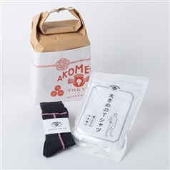 AKOMEYA TOKYO/ Tシャツと靴下のセット　お米袋Lサイズ入り