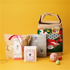 AKOMEYA TOKYO/ 2026年お年賀ギフト　干支米＆鯛めし＆備長炭かや生地ふきん