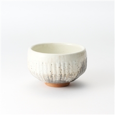 粉引削ぎ抹茶碗