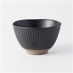 AKOMEYA TOKYO/ しのぎ茶漬碗　黒　波佐見焼　瑞幸窯