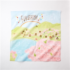 47 Japan Rediscovery ハンカチ 福島 三春の滝桜