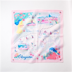 47 Japan Rediscovery ハンカチ 岡山 白桃