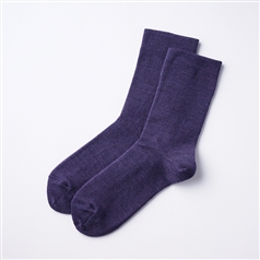 AKOMEYA TOKYO/ 絹屋 極極暖内側シルク2重編靴下 パープル