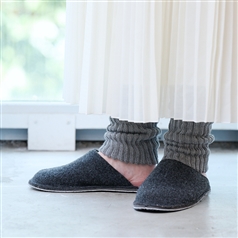 AKOMEYA TOKYO/ 絹屋 極極暖内側シルクボリュームレッグウォーマー グレー