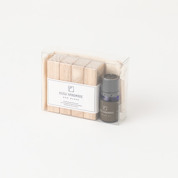 KUSU HANDMADE　エコブロック4個　カンフルオイル5ml　コットンポーチ