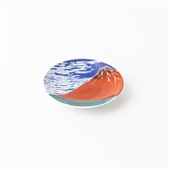 九谷焼　縁起豆皿　赤富士