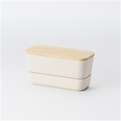 AKOMEYA TOKYO/ 竹蓋の弁当箱 スリム2段型 生成