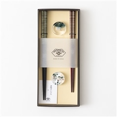 AKOMEYA TOKYO/ギフト箸セット　若狭塗×津軽びいどろ