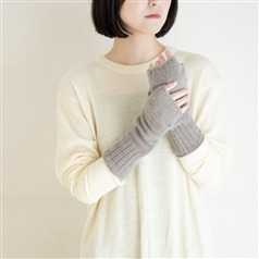 AKOMEYA TOKYO/ アンゴラロンググローブ　カノコ　ライトグレー