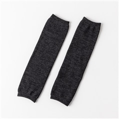 AKOMEYA TOKYO/ 絹屋　極極暖　内側シルクレッグウォーマー　二重編み　チャコール