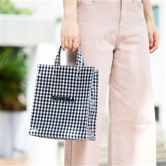 TEMBEA/ PAPERTOTE S GINGHAM ブラック