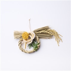 AKOMEYA TOKYO/ Green Scape　稲穂輪飾り　梅結び　金白