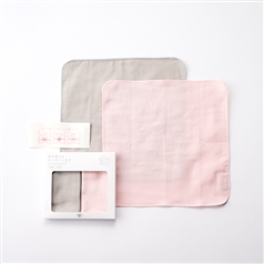 AKOMEYA TOKYO/ 幸せを届けるガーゼハンカチ 2枚組 桜×銀