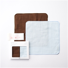 AKOMEYA TOKYO/ 幸せを届けるガーゼハンカチ 2枚組 空×茶