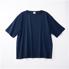AKOMEYA TOKYO/ DRYストレッチワイドTシャツ　ネイビー　M