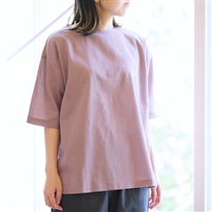 AKOMEYA TOKYO/ DRYストレッチワイドTシャツ　パープル　Ｍ