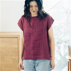 AKOMEYA TOKYO/ 風とおすフレンチスリーブシャツ　藤
