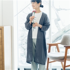 AKOMEYA TOKYO/ 風とおすロングカーディガン　つるばみ