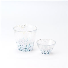 AKOMEYA TOKYO/ 津軽びいどろセット　金彩オパールスモークブルー