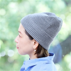 AKOMEYA TOKYO/ 洗える柔らかニット帽　ライトグレー