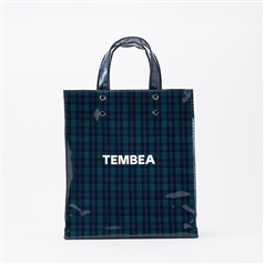 TEMBEA/ PAPER TOTE SMALL CHECK NAVY