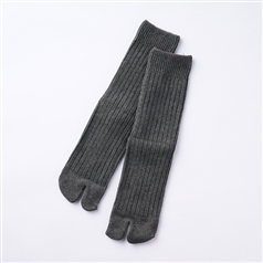 福助×AKOMEYA TOKYO Cozy Rib Tabi Socks グレー M 23-25cm