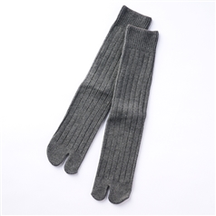 福助×AKOMEYA TOKYO Cozy Rib Tabi Socks グレー L 25-27cm