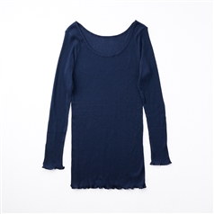 AKOMEYA TOKYO/ on肌 リブ8分袖トップス ネイビー