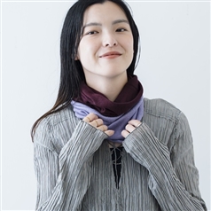 AKOMEYA TOKYO/ KOHARU シルク100％ ネックウォーマー ボルドー×ライラック