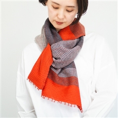 AKOMEYA TOKYO/ 工房織座 YURAGI WOOL MUFFLER　バーミリオン2